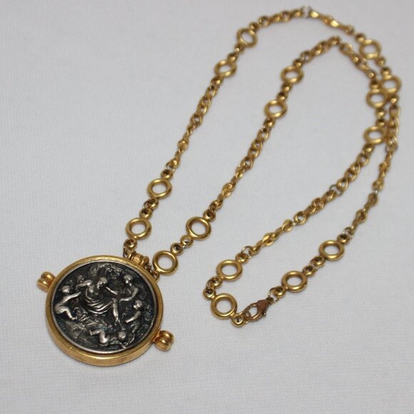 Faux Ancient Coin Medallion Necklace - Picture 5 of 10
